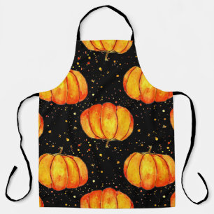 Watercolor autumn pumpkins, Halloween print Apron