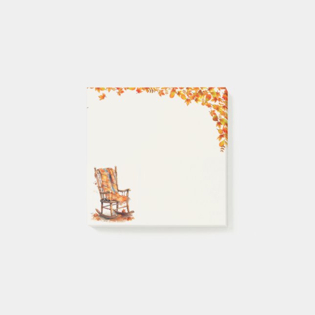 Watercolor Autumn Rocking Chair Post-it Notes (Front)