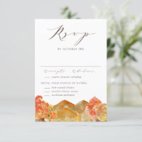 Watercolor Autumn Scenery Fall Wedding