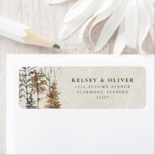Watercolor Autumn Wedding Bride Groom