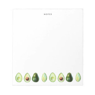 Watercolor Avocado Garland Personalized Notepad