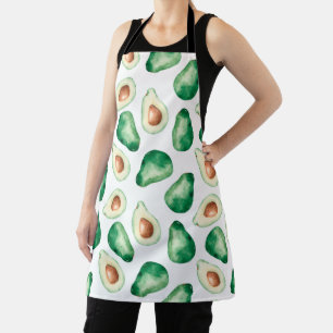 Watercolor Avocado Pattern Apron