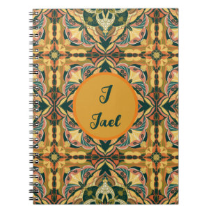 Watercolor Azulejo Spanish Personalized Tile  Notebook
