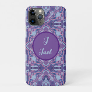 Watercolor Azulejo Violet Spanish Personalized iPhone 11 Pro Case