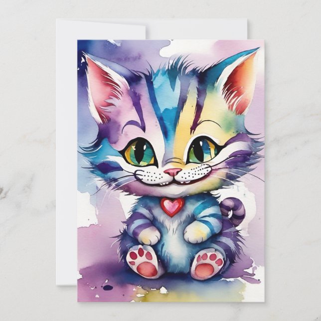 Watercolor Baby Alice in Wonderland Greeting Card (Front)
