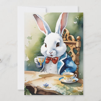 Watercolor Baby Alice in Wonderland Greeting Card