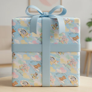 Watercolor Baby Animals Flying Wrapping Paper