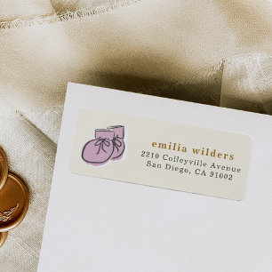 Watercolor Baby Booties Baby shower Adresse de ret