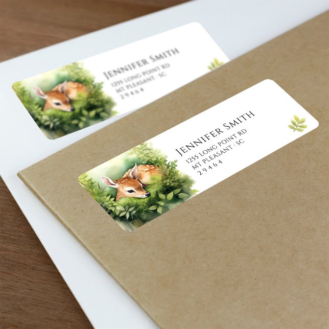 Watercolor Baby Deer Baby Shower Address Label (Creator Uploaded)
