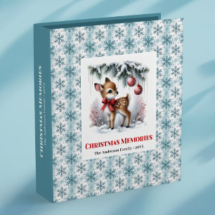 Watercolor baby deer snowy forest kids memory   binder
