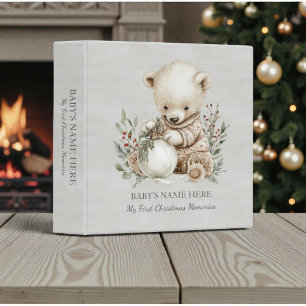 Watercolor Baby First Christmas Photo Album Binder