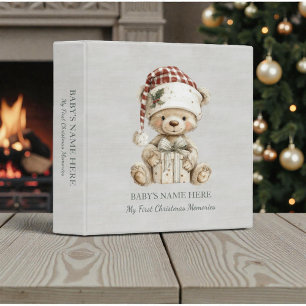 Watercolor Baby First Christmas Photo Album Binder