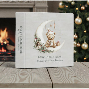 Watercolor Baby First Christmas Photo Album Binder