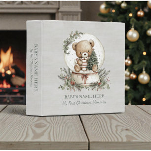 Watercolor Baby First Christmas Photo Album Binder