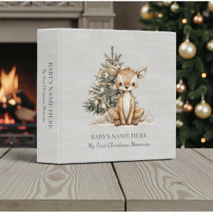 Watercolor Baby First Christmas Photo Album Binder