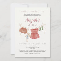 Watercolor Baby Girl Clothesline Aqeeqah