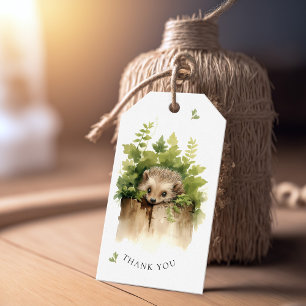 Watercolor Baby Hedgehog Baby Shower Gift Tags