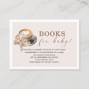 Watercolor baby is brewing coffee  baby shower boo business card