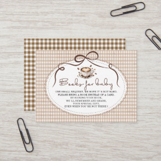 Watercolor baby is brewing coffee  baby shower boo business card