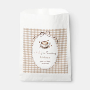     Watercolor Baby is brewing coffee  baby shower Favour Bag