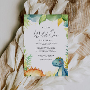 Watercolor Baby Shower Dinosaur  Invitation
