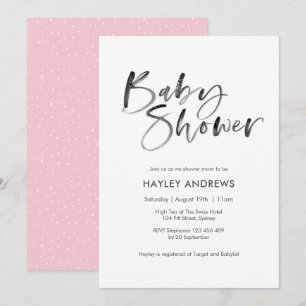 Watercolor Baby Shower invitation pink