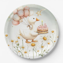 Watercolor Baby White Goose Birthday Party