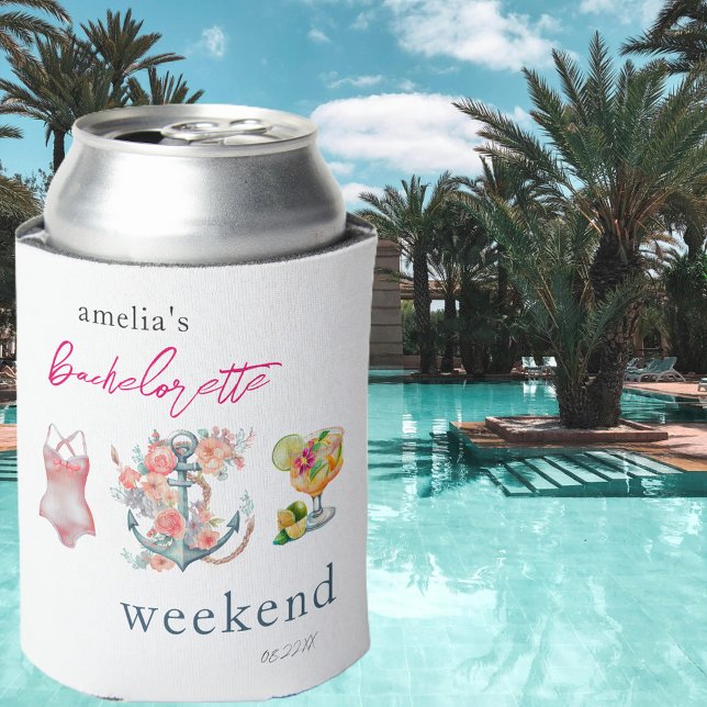 Watercolor Bachelorette Weekend Can Cooler (Creator Uploaded)