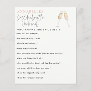 watercolor bachelorette who know the bride game
