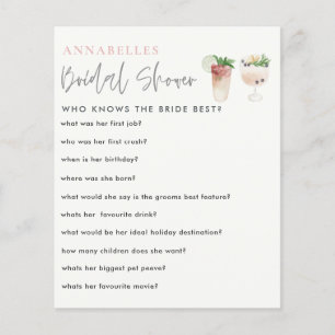 watercolor bachelorette who know the bride game
