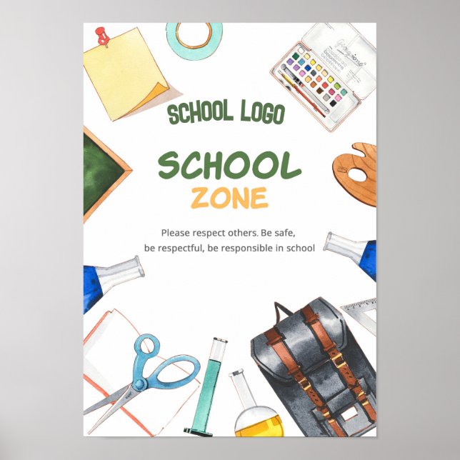 Watercolor Back to School Poster  (Front)