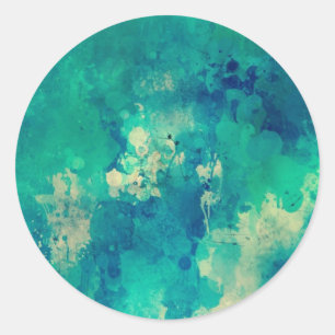 Watercolor backdrop artistic design classic round sticker