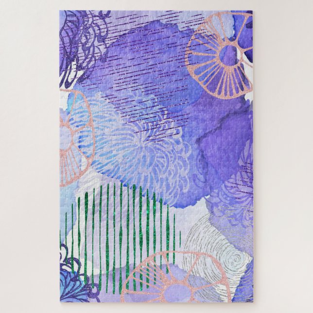 Watercolor Background And Glitter Jigsaw Puzzle (Vertical)