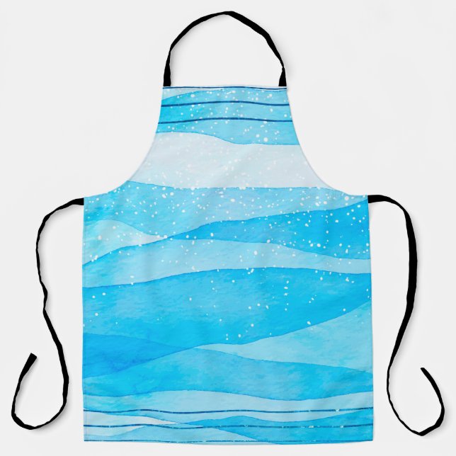Watercolor background blue apron (Front)
