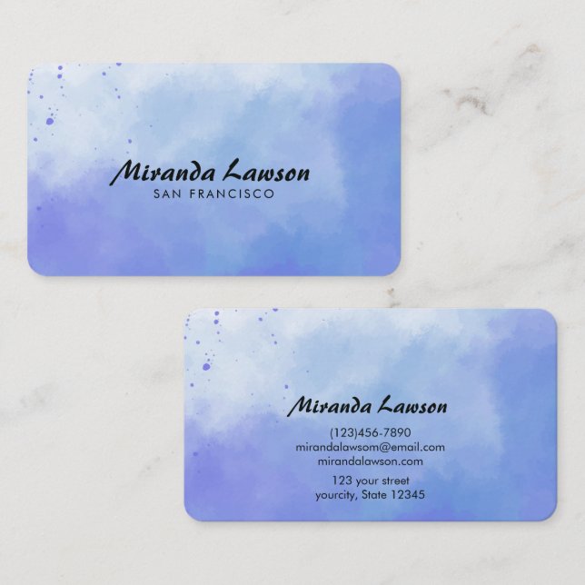 Watercolor background  business card (Front/Back)