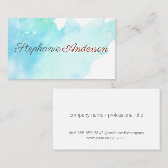 Watercolor Background  Business Card (Front/Back)