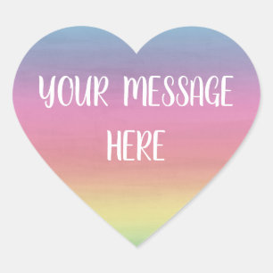 Watercolor background - Customize your own  Heart Sticker