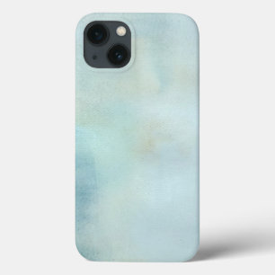 watercolor background in pastel blue and yellow iPhone 13 case
