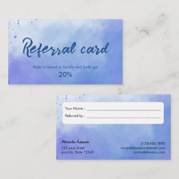 Watercolor background Referral card