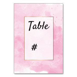 Watercolor background Romantic  table number