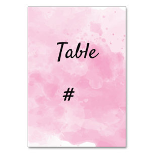 Watercolor background Romantic  table number