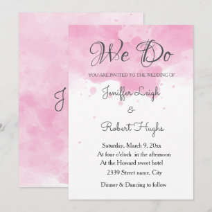 Watercolor background Romantic wedding Invitation