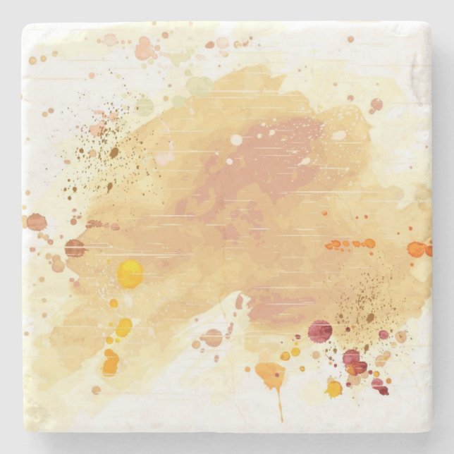 watercolor background stone coaster (Front)
