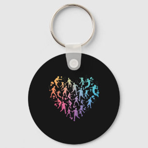 Watercolor Badminton Player Team Shuttle Lovers Fo Keychain