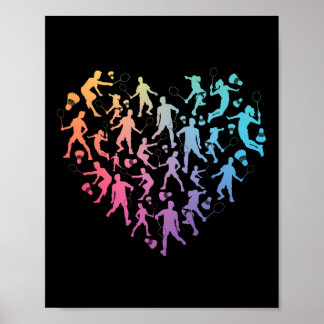 Watercolor Badminton Player Team Shuttle Lovers Fo Poster