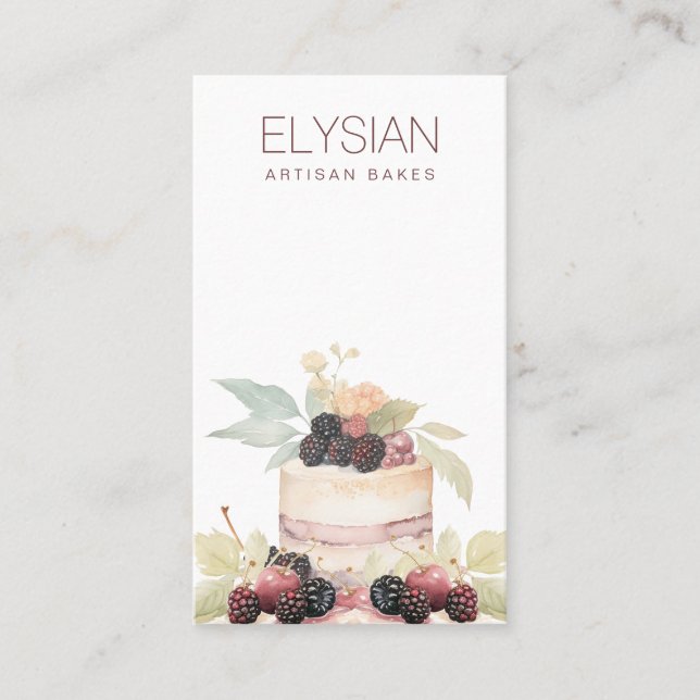 Watercolor Baker Bakery Pastry Chef  Business Card (Front)