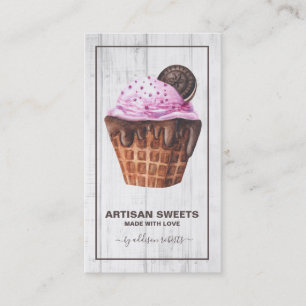 Watercolor Bakery Artisan Sweets Business Card