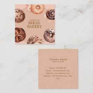 Watercolor Bakery  Square Business Card