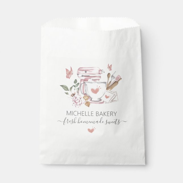 Watercolor Bakery stand mixer Favour Bag (Front)
