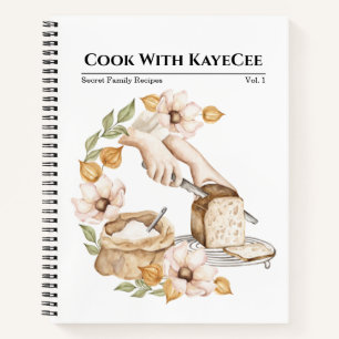Watercolor Baking Bread Blank Recipe Notebook